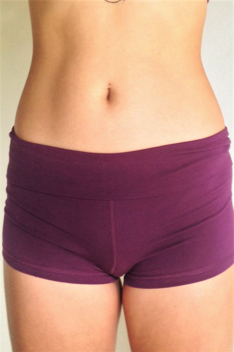 Plum 3/4 Length Yoga Pants by Lotus Tribe Soft Breathable Natural