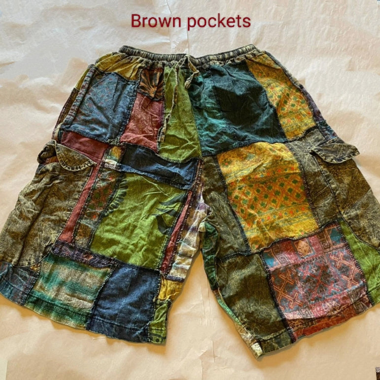 Patchwork Cargo Shorts