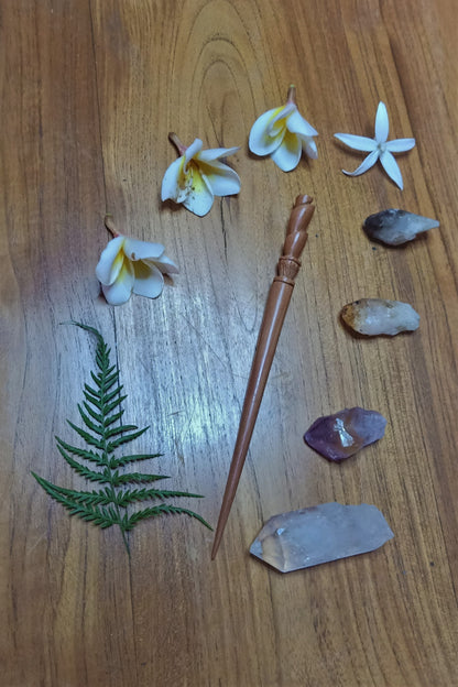 2 Carved Wooden Hair Sticks