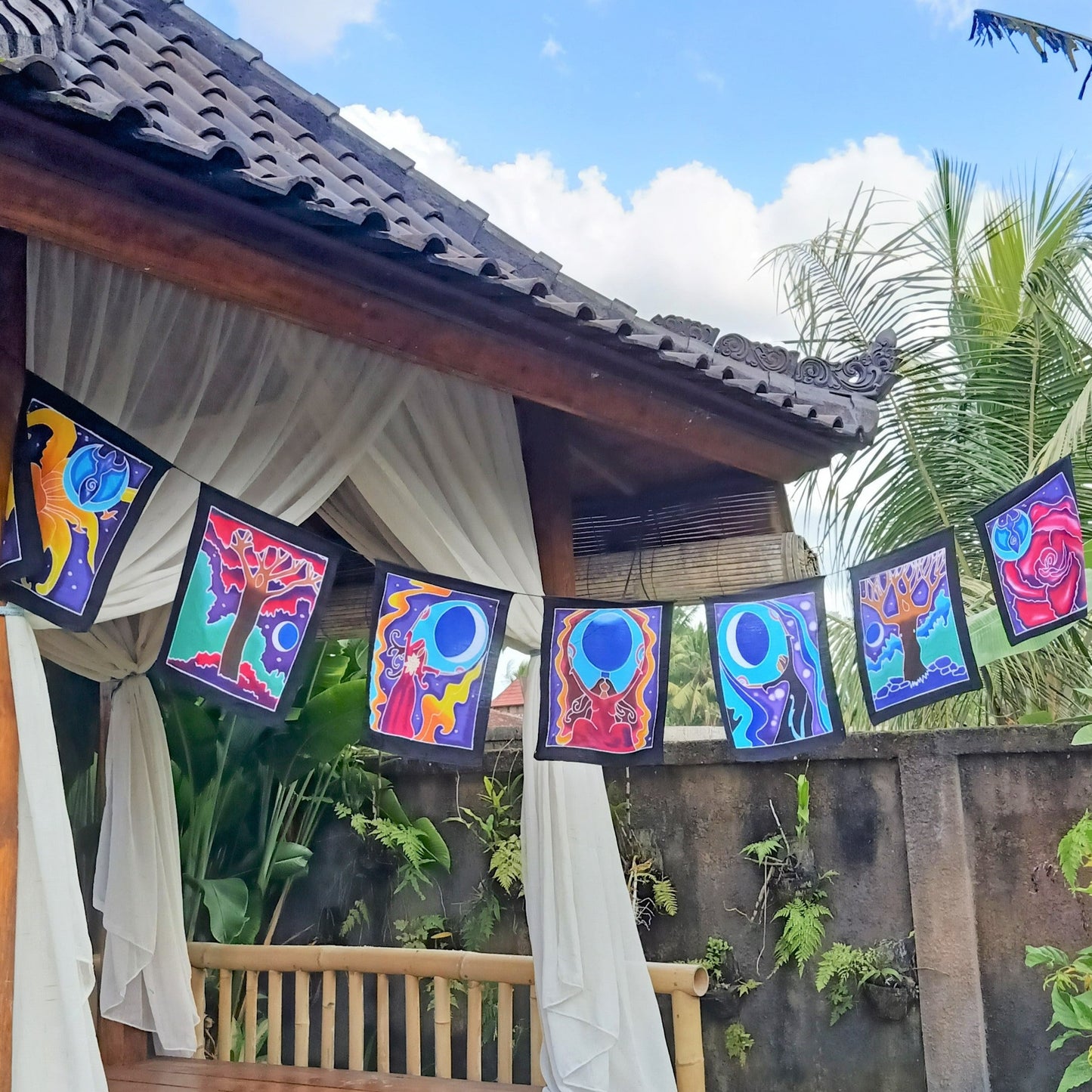 Moon Goddess Batik Flags