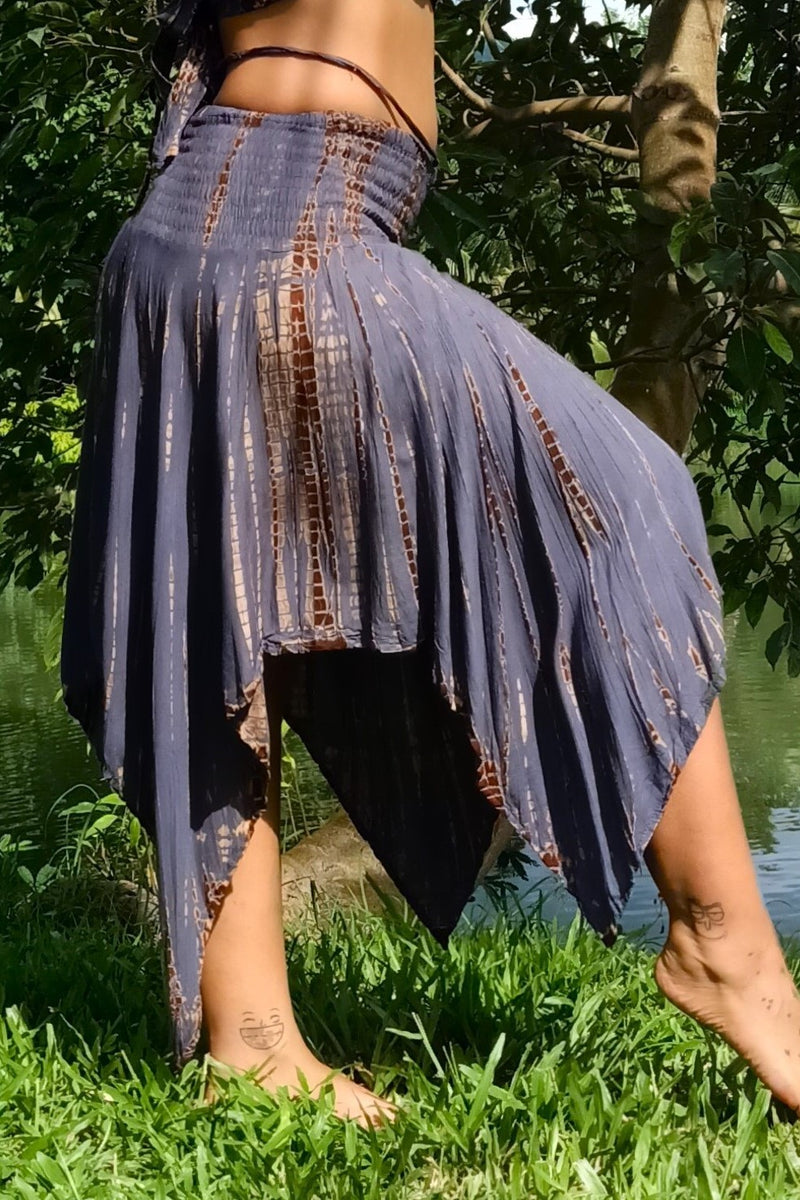 Fae Skirt in Blue Agave Tie Dye by Lotus Tribe Clothing