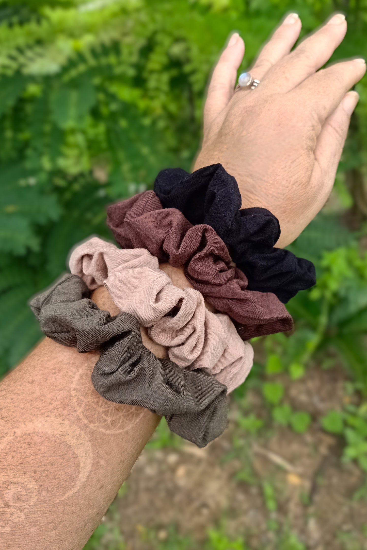 Earth Tone Scrunchie 4 Pack