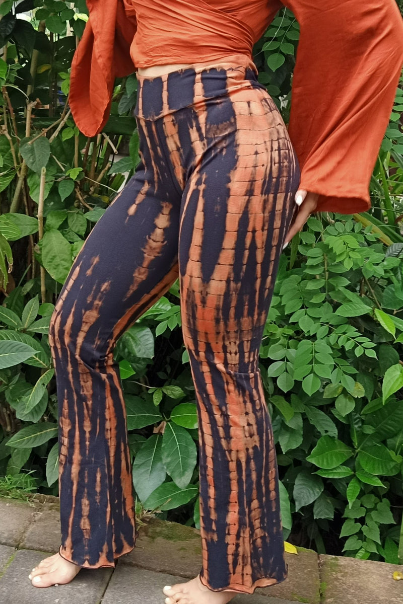 Flared Yoga Pants in Fire by Lotus Tribe Clothing