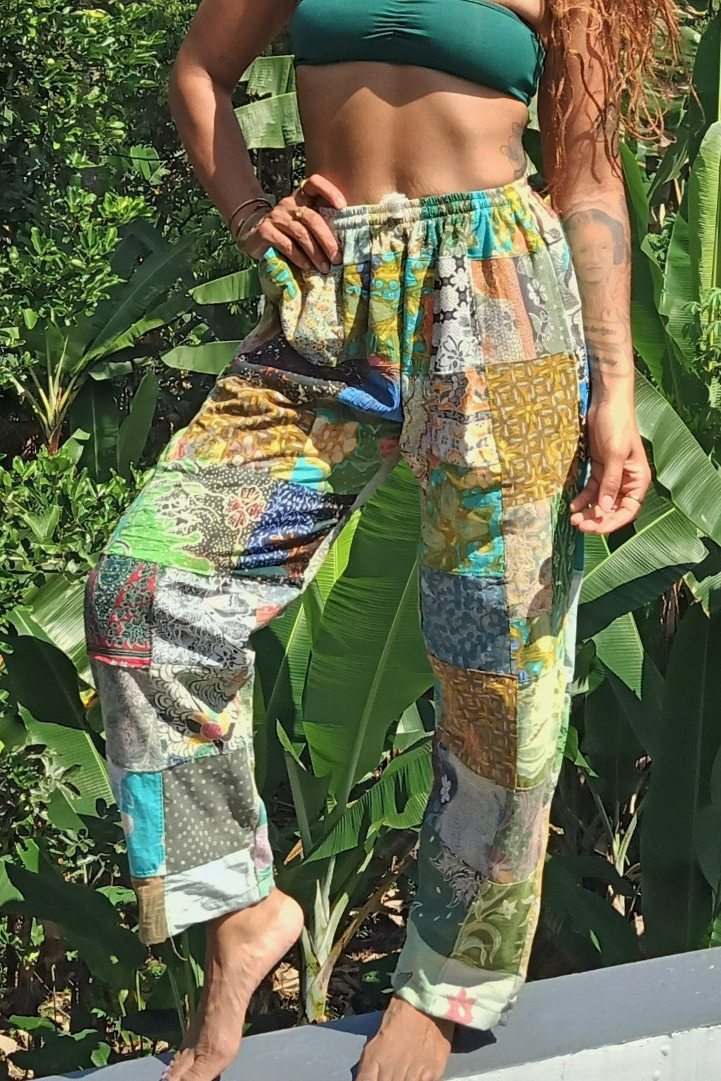 Patchwork Pants Greens