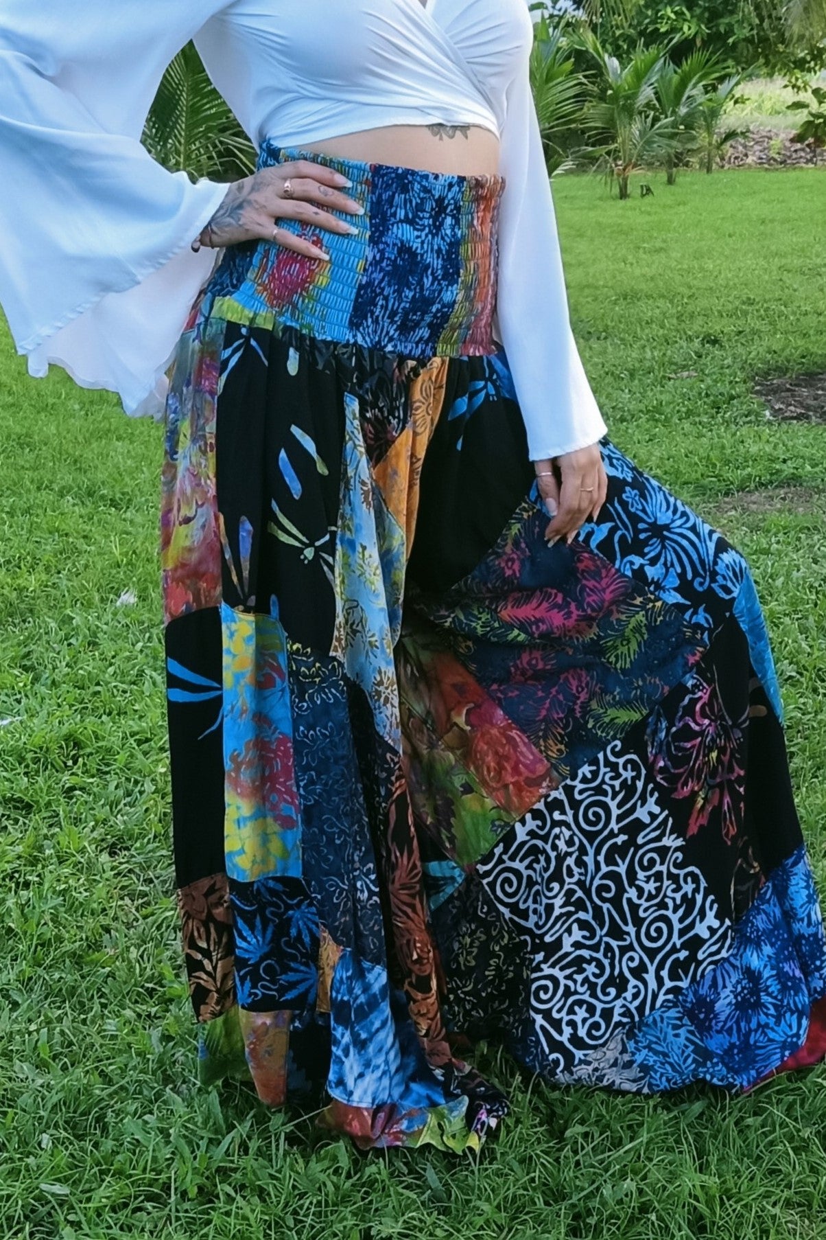 Patchwork Palazzo Pants