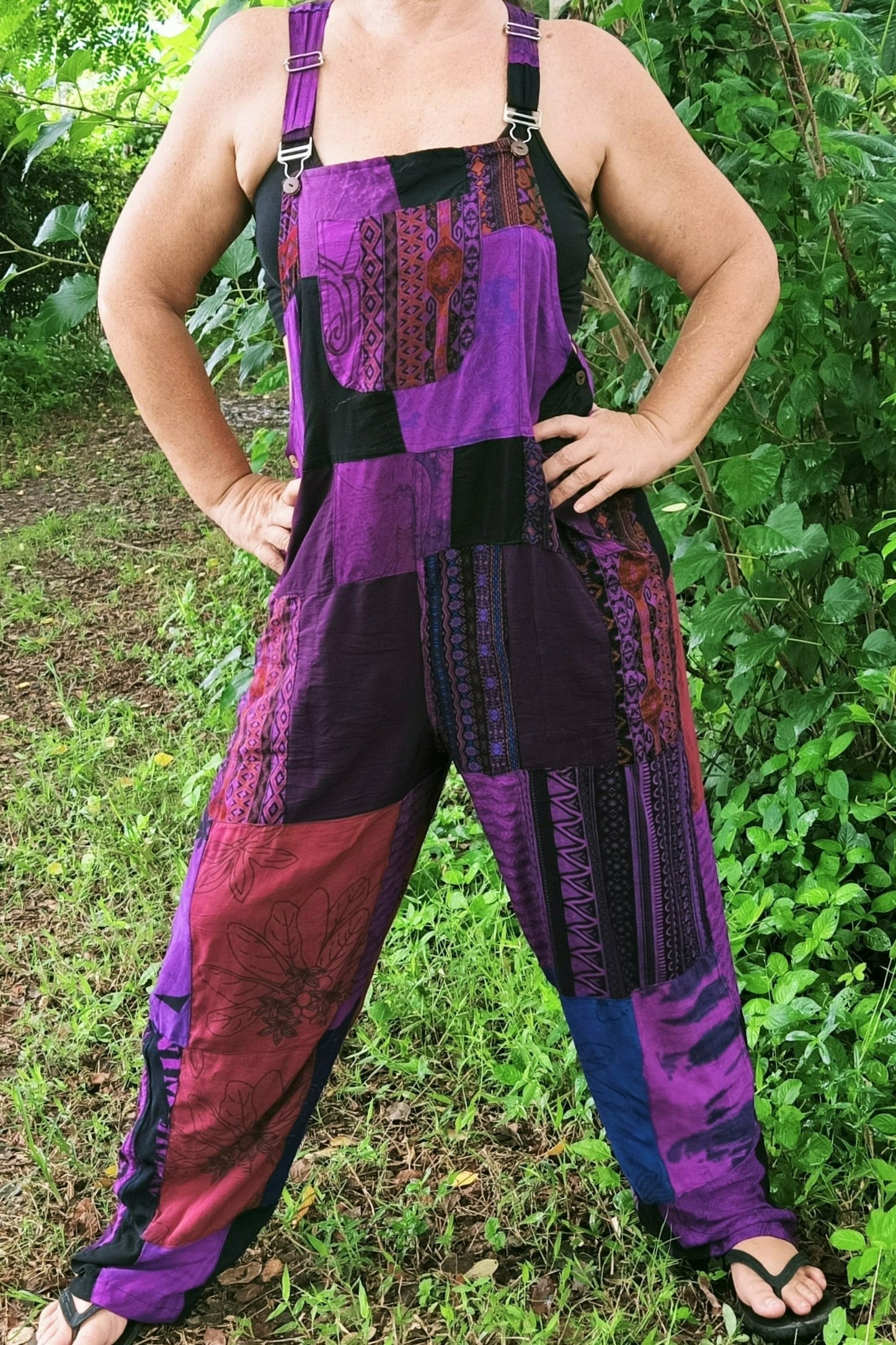 Rayon Patchwork Overalls