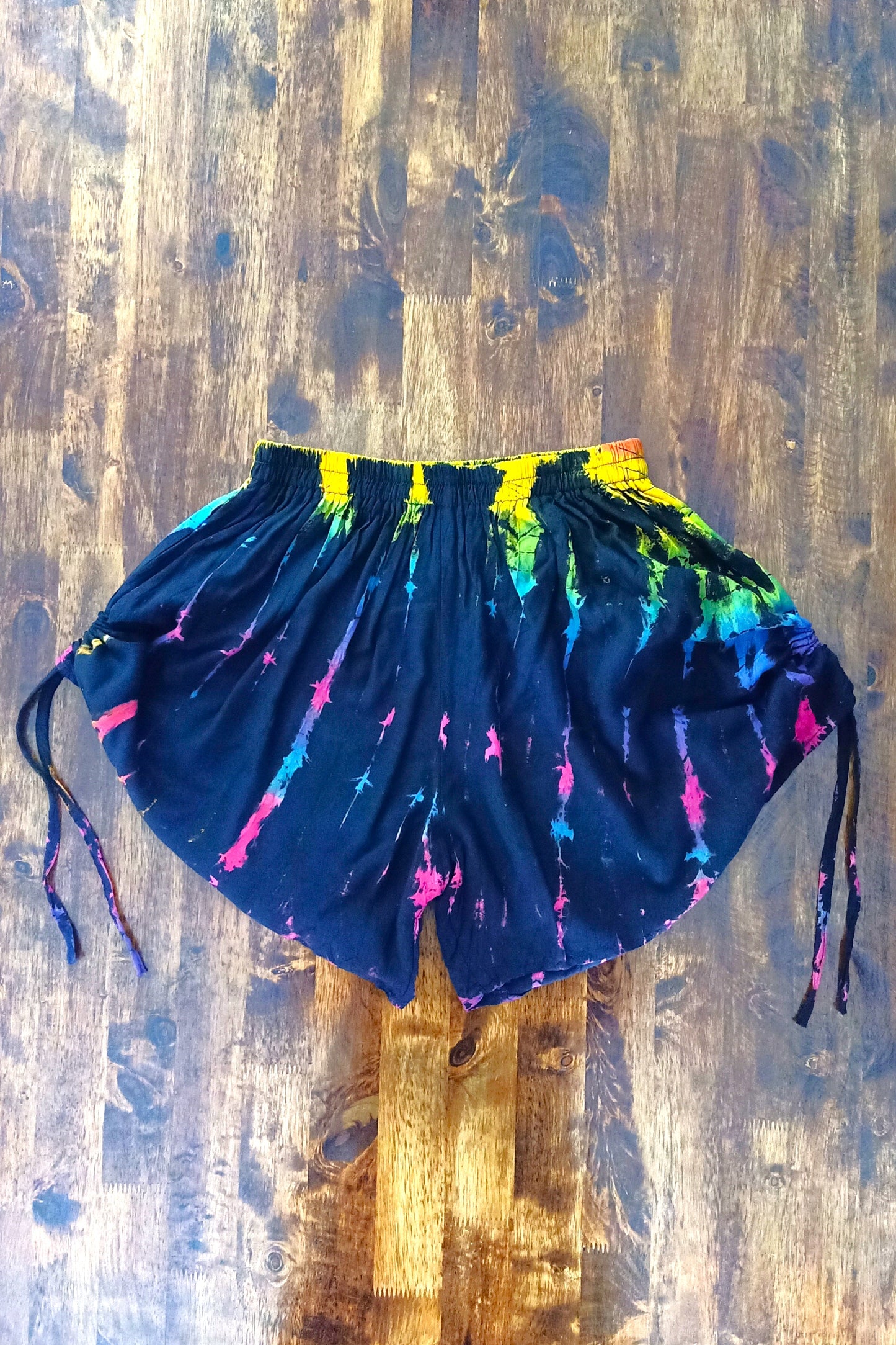 Rainbow Zebra Tie Dye Baggy Shorts