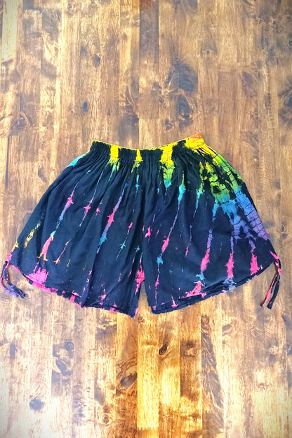 Rainbow Zebra Tie Dye Baggy Shorts