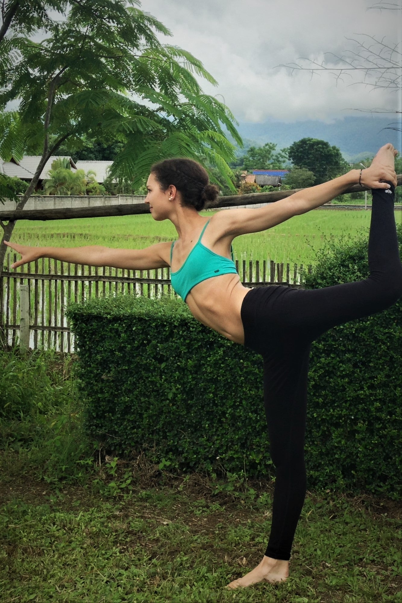 Turquoise Zen Sports Bra by Lotus Tribe Clothing 90% cotton 10% spandex. Soft and stretchy. 